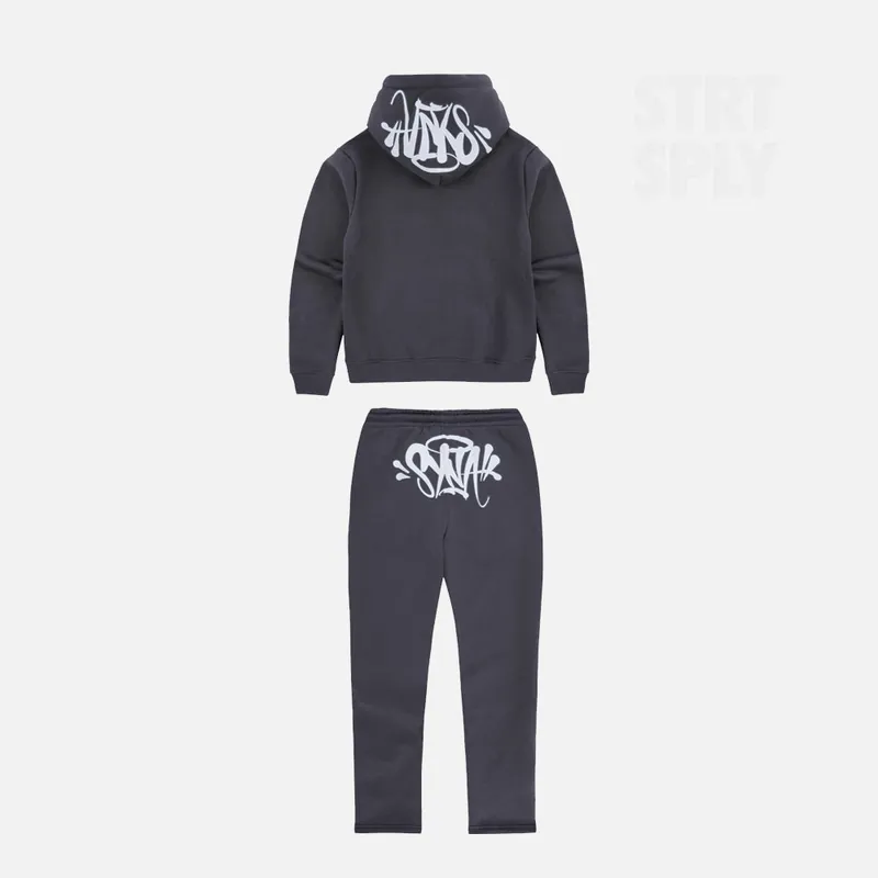 Syna World Logo Tracksuit - Dark Grey / White