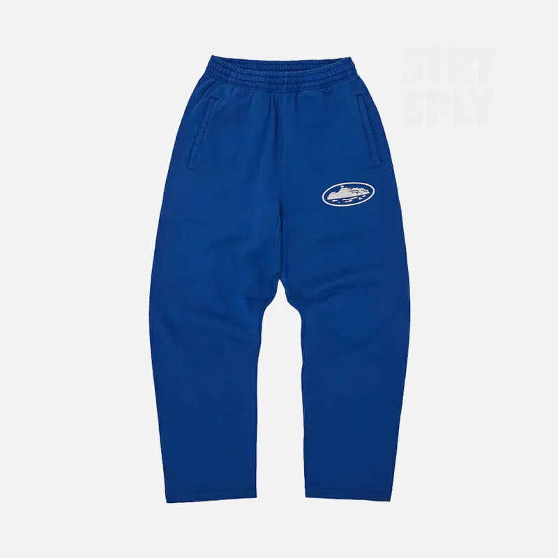 Corteiz RTW Island Puff Print Open Hem Pant - Royal Blue