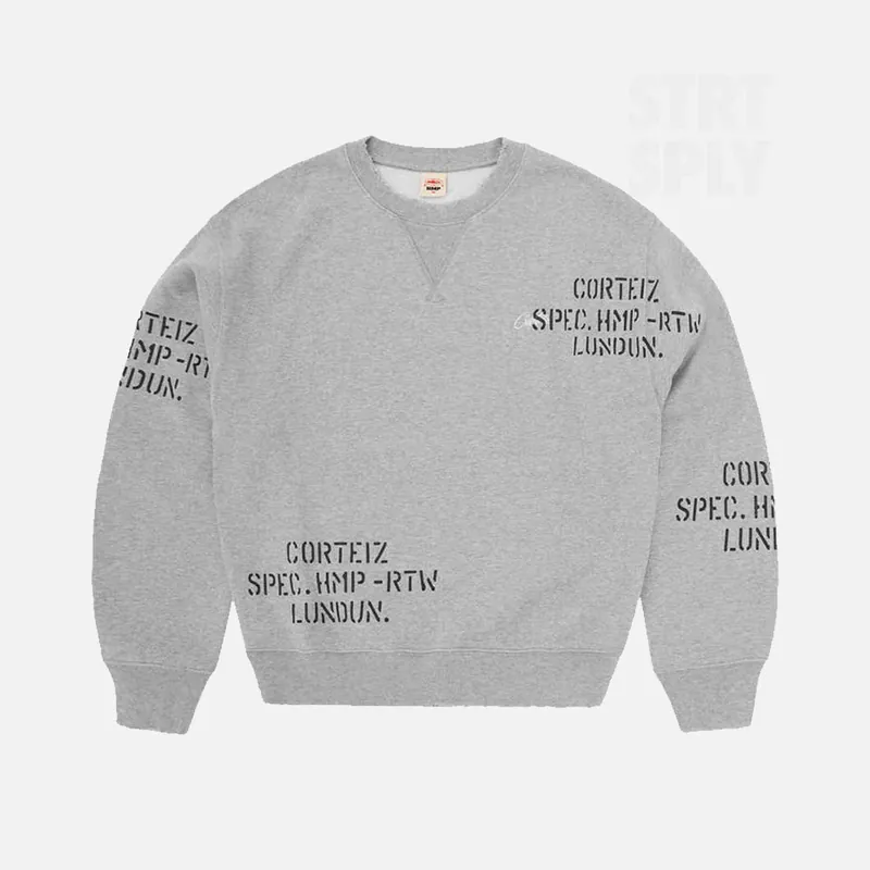 Corteiz RTW HMP Stencil Sweater - Light Heather