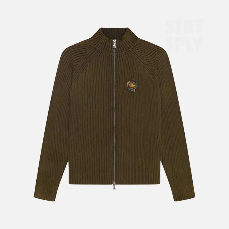 Broken Planet Ribbed Zip-Up Jacket - Washed Brown