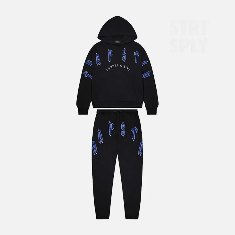 Trapstar Irongate Arch Chenille 2.0 Hooded Tracksuit - Black / Blue