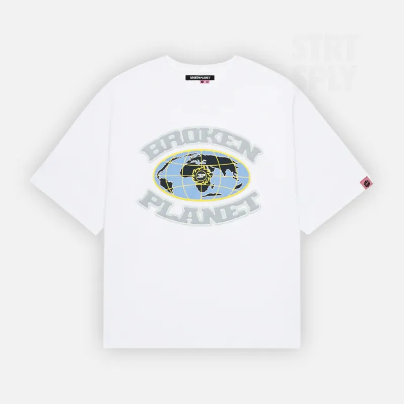 Broken Planet Grid T-Shirt - Snow White