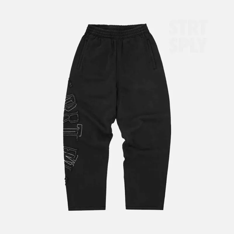 Corteiz RTW Lundun Stitch Open Hem Sweatpant - Triple Black