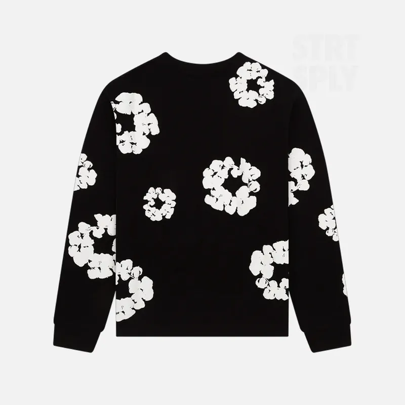 Denim Tears Cotton Wreath Long Sleeve T-Shirt - Black