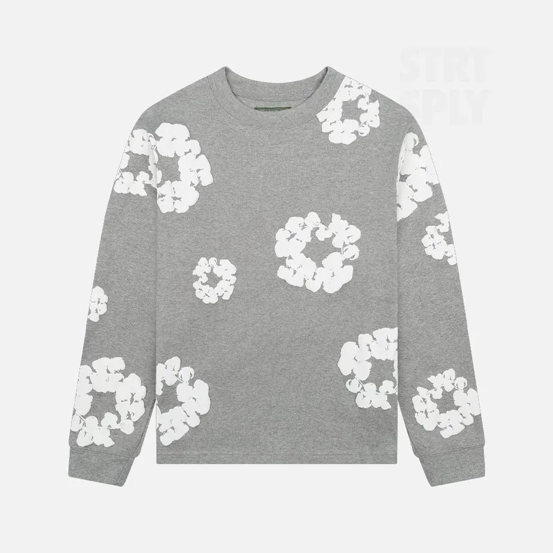 Denim Tears Cotton Wreath Long Sleeve T-Shirt - Grey