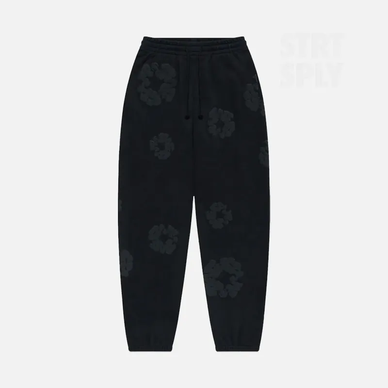 Denim Tears Cotton Wreath Sweatpant - Triple Black