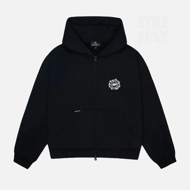 Broken Planet Sun Zip-Up Hoodie - Black