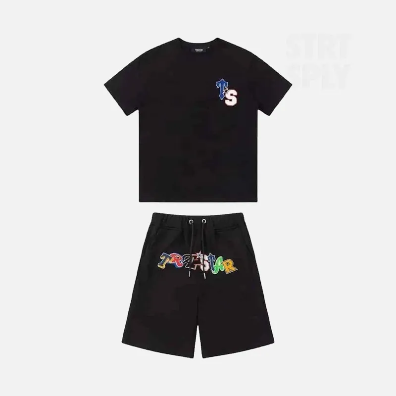 Trapstar Wildcard Chenille T-Shirt & Short Set - Black