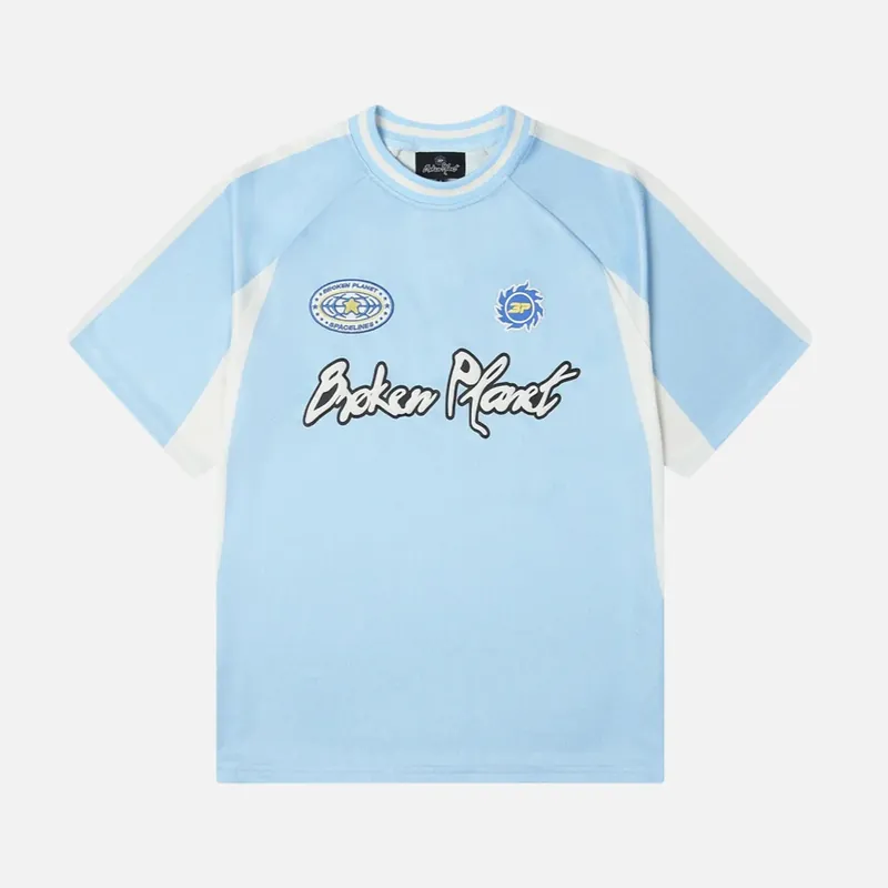 Preloved Broken Planet Market Football Jersey - Light Blue
