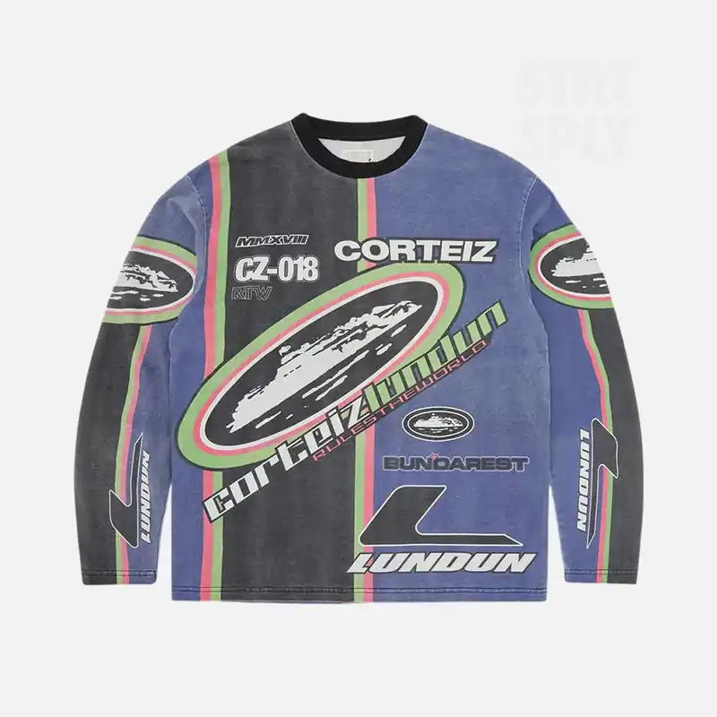 Corteiz RTW Supercross Cotton Jersey - Blue