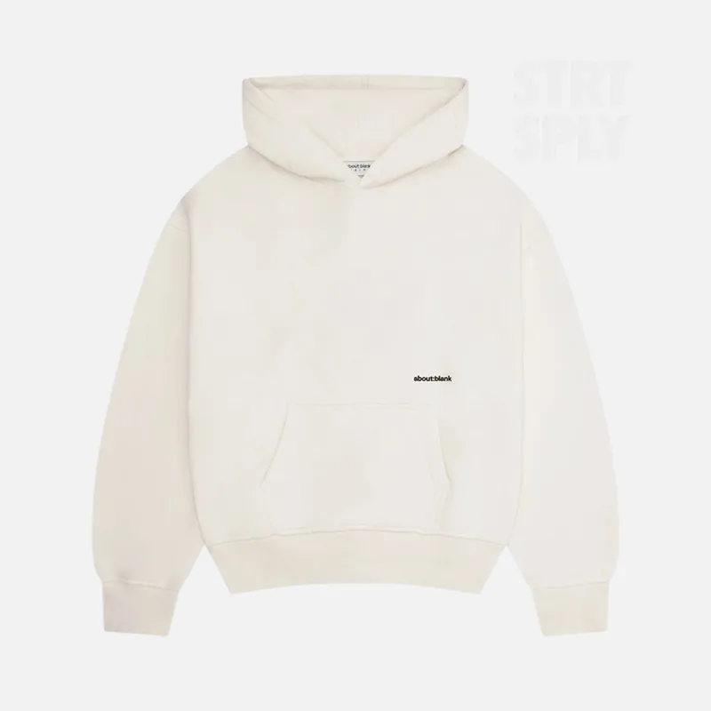 about:blank Box Hoodie - Ecru / Black