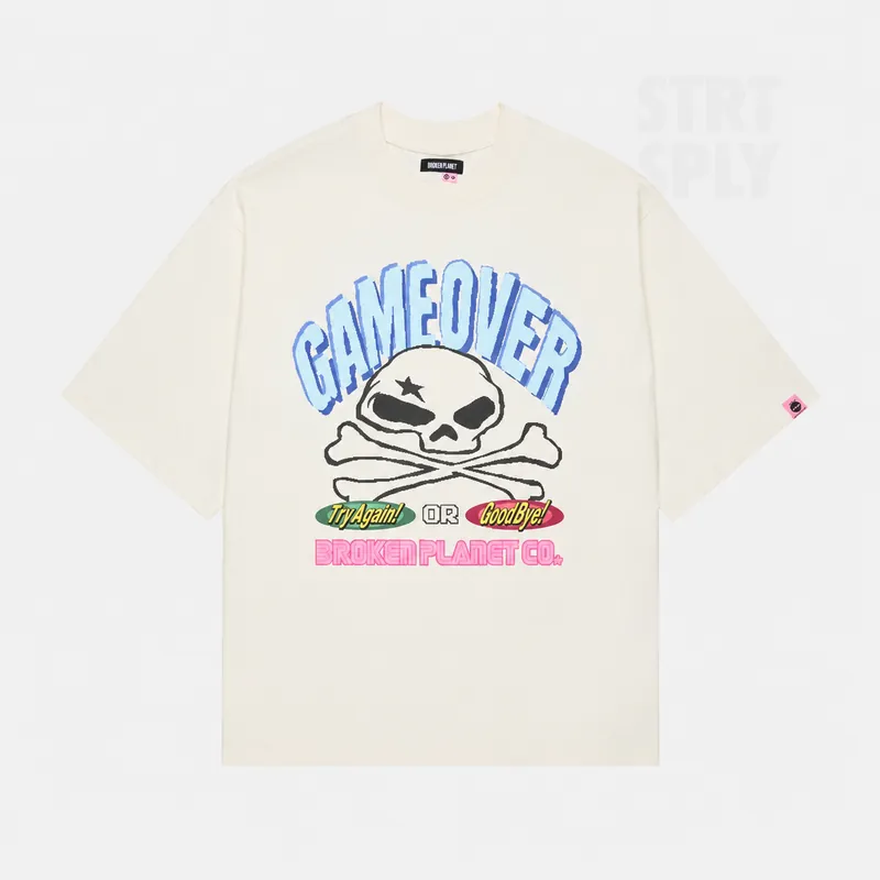 Broken Planet Game Over T-Shirt - Vanilla White