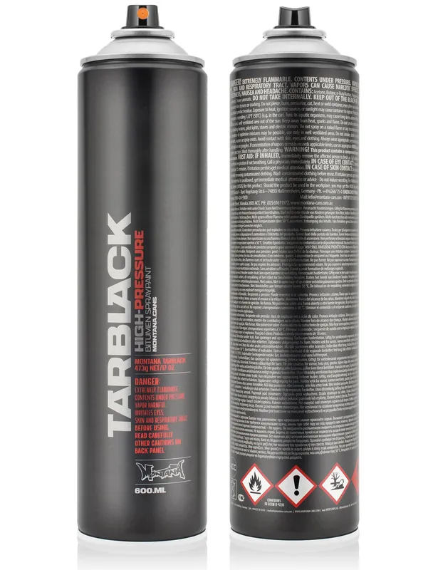 Spray Paint 600ml - Tar Black High Pressure