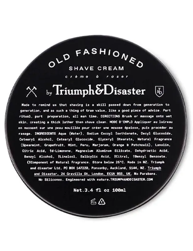 Old Fashioned Shave Cream Jar (100ml) - Triumph & Disaster