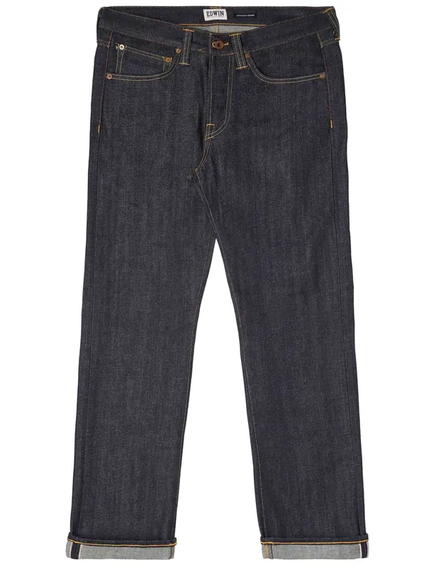 ED-47 Regular Straight Red Selvedge Jeans - Blue, Unwashed