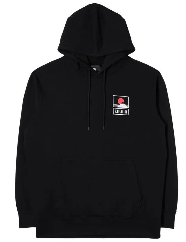Sunset on Mt Fuji Hooded Sweat - Black