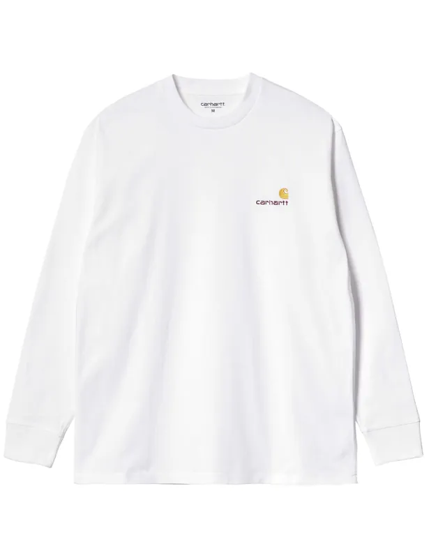 American Script Long Sleeve T-Shirt - White