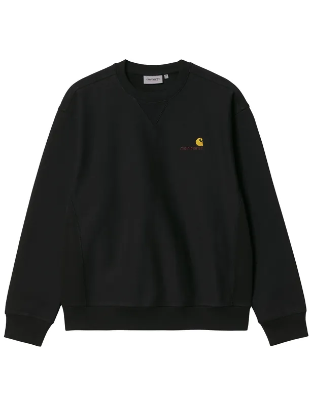 American Script Crew Sweatshirt - Black