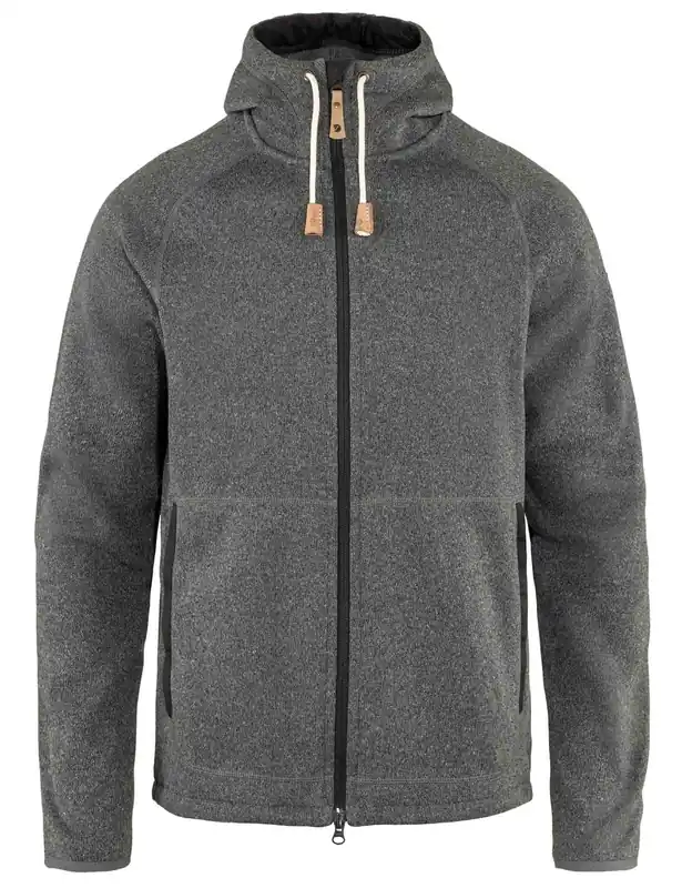 Ovik Fleece Zip Hooded Jacket - Dark Grey
