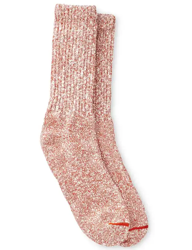 97169 Cotton Ragg Socks - Rust/White