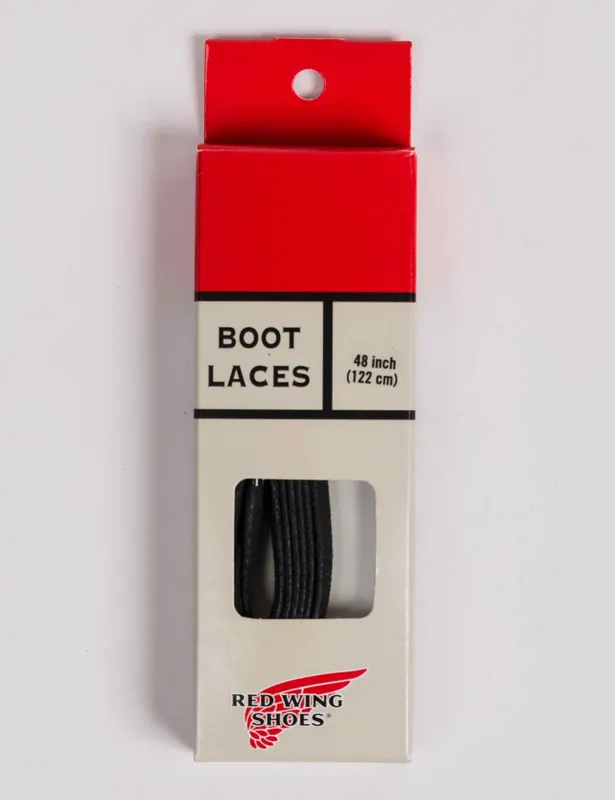 97155 Flat Waxed Laces 48" - Black