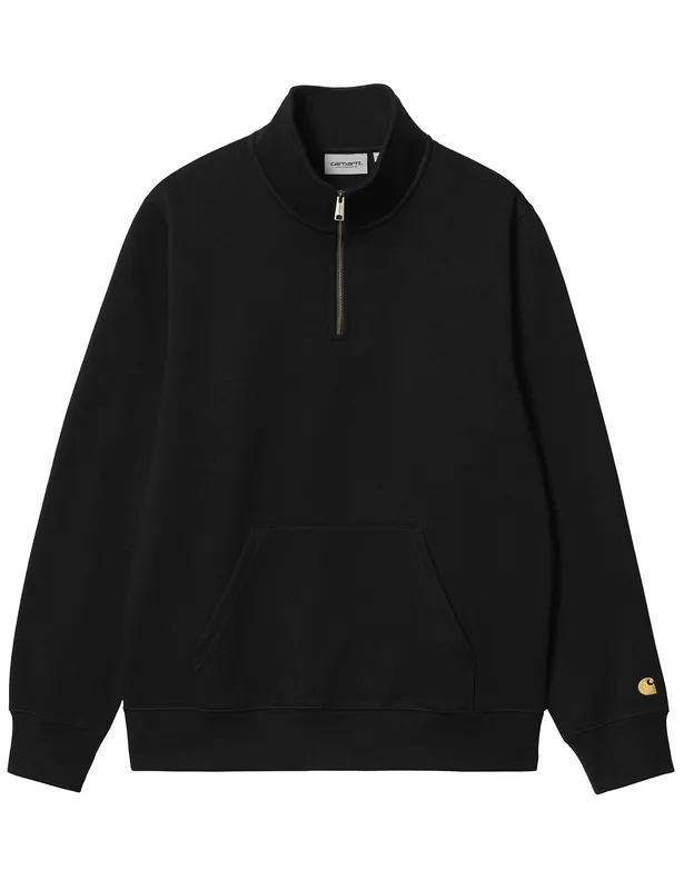 Chase Zip Neck Sweatshirt - Black/Gold