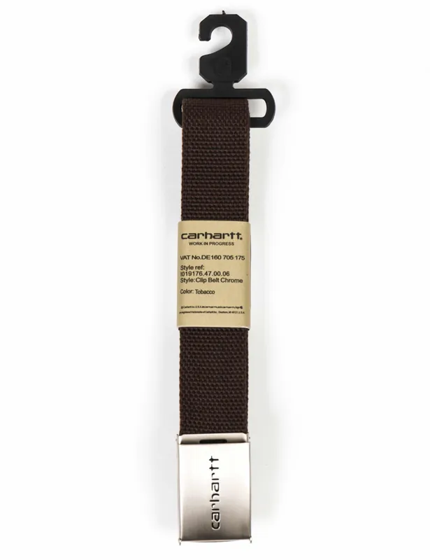 Clip Belt Chrome - Tobacco