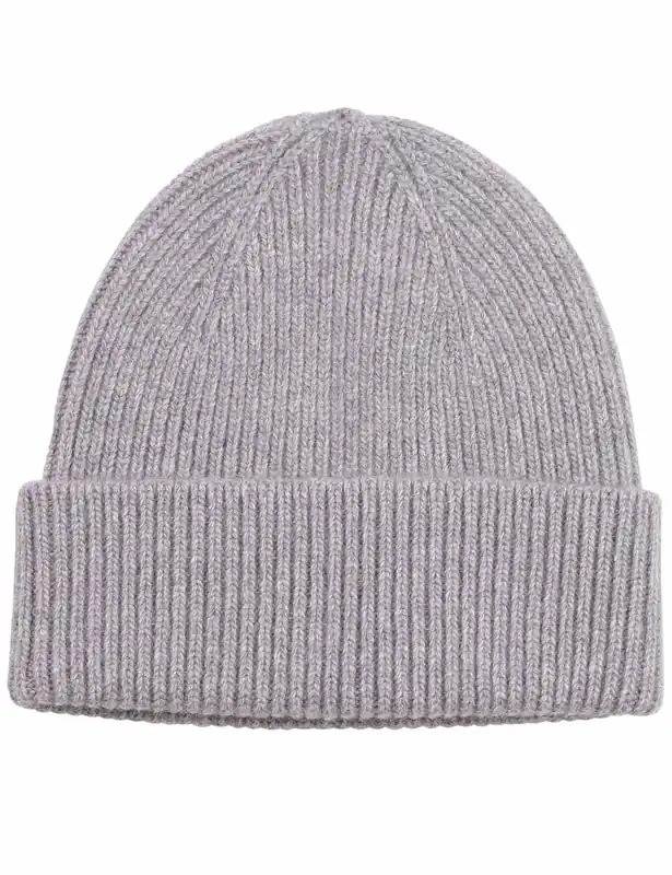 Merino Wool Beanie Hat - Grey Heather