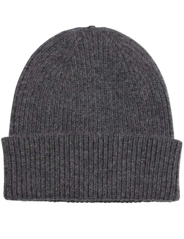 Merino Wool Beanie Hat - Lava Grey