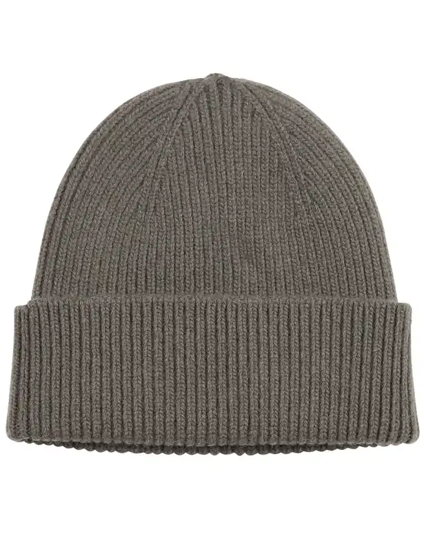Merino Wool Beanie Hat - Dusty Olive