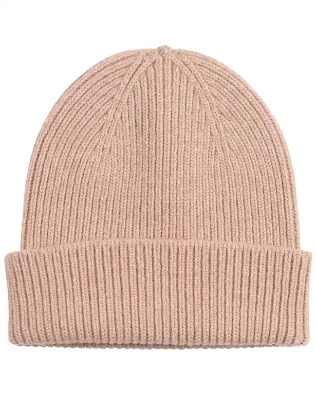 Merino Wool Beanie Hat - Desert Khaki