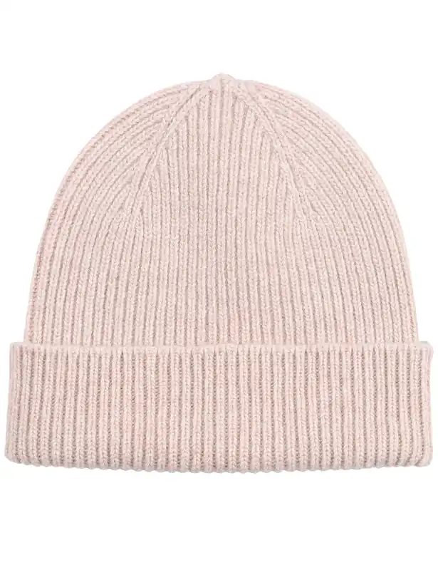 Merino Wool Beanie Hat - Ivory White