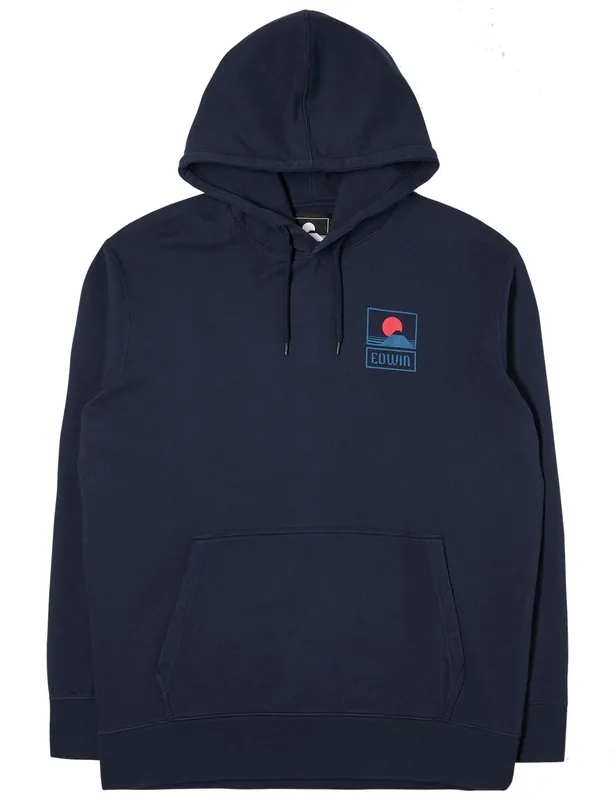Sunset on Mt Fuji Hooded Sweat - Navy Blazer