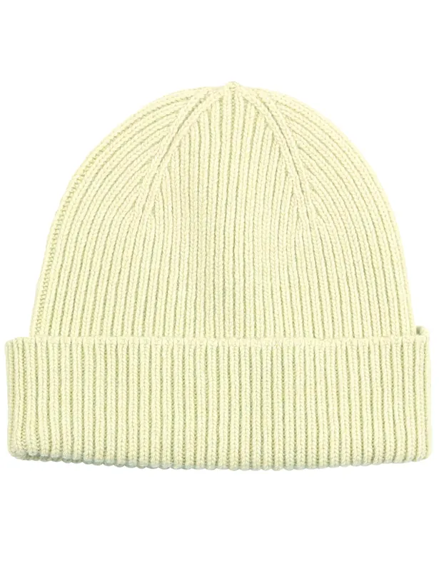 Merino Wool Beanie Hat - Soft Yellow