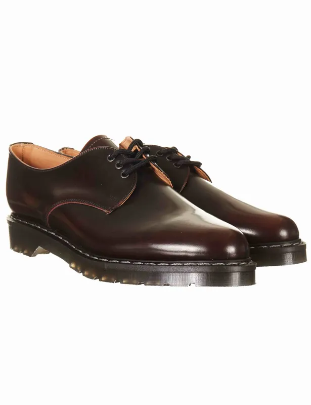Gibson 3 Eyelet Shoes - Burgundy Rub-off Hi Shine