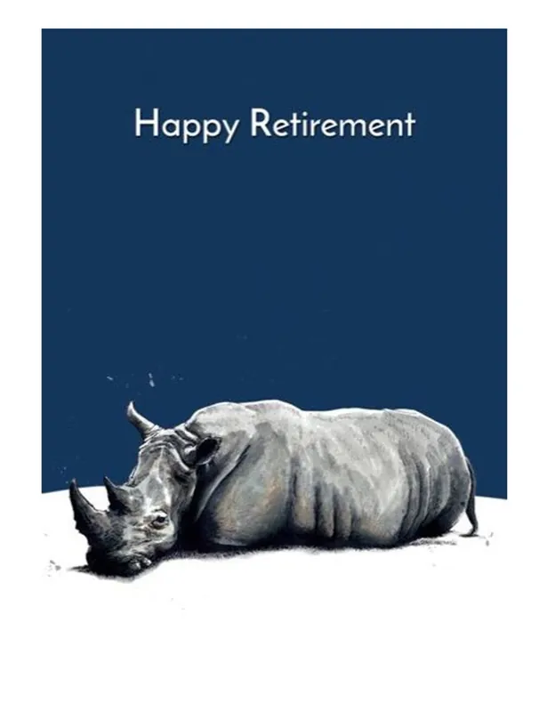 Retirement Rhino Greeting Cards - Some Nice Ink