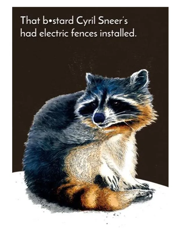 Electric Racoon Greetings Card - Some Nice Ink