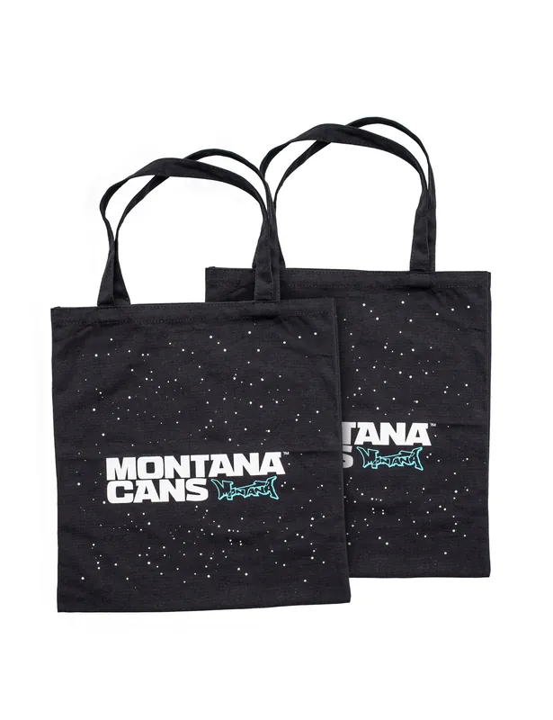 Typo Logo & Stars Tote Bag - Black