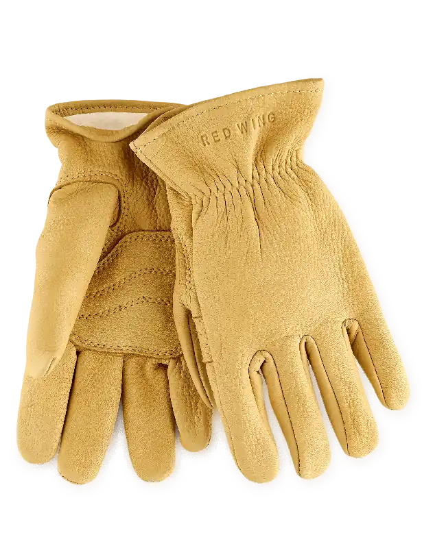 95237 Lined Buckskin Leather Gloves - Yellow