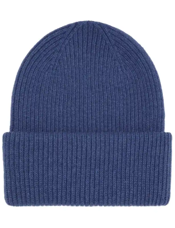 Merino Wool Chunky Beanie Hat - Royal Blue