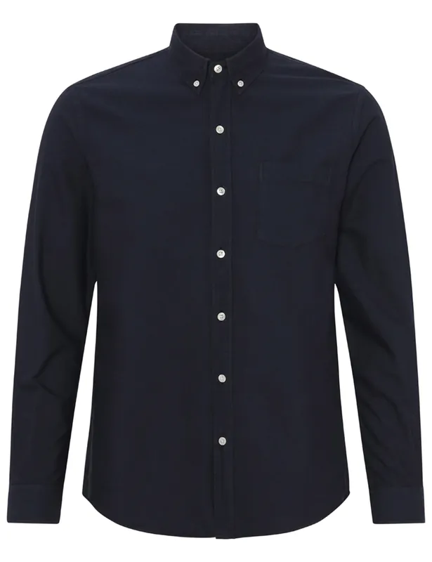 Organic Button Down Shirt - Navy Blue