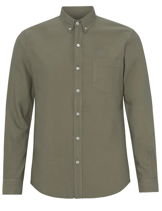 Organic Button Down Shirt - Dusty Olive