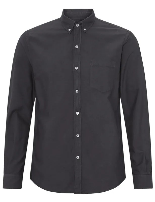 Organic Button Down Shirt - Lava Grey