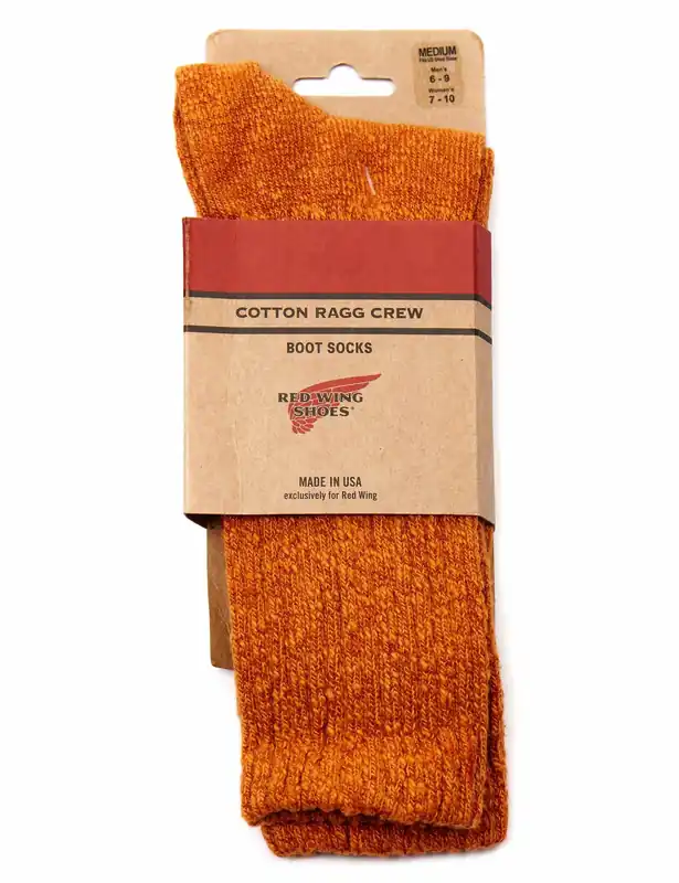 97371 Cotton Ragg Over Dyed Tonal Sock - Rust/Orange