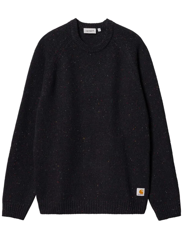 Anglistic Knit Crew Sweater - Speckled Black
