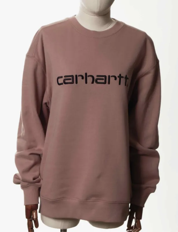 Women's Carhartt Sweatshirt - Earthy Pink/Black