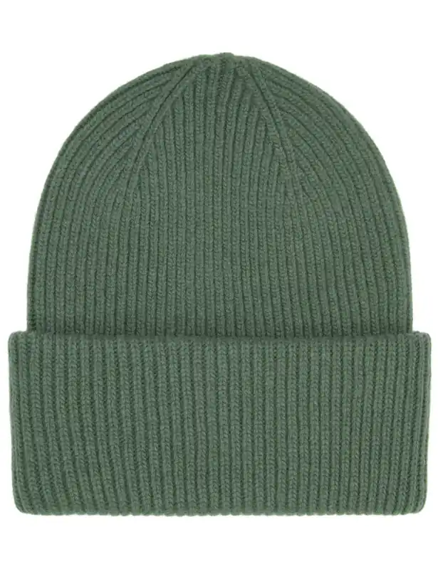 Merino Wool Chunky Beanie Hat - Emerald Green