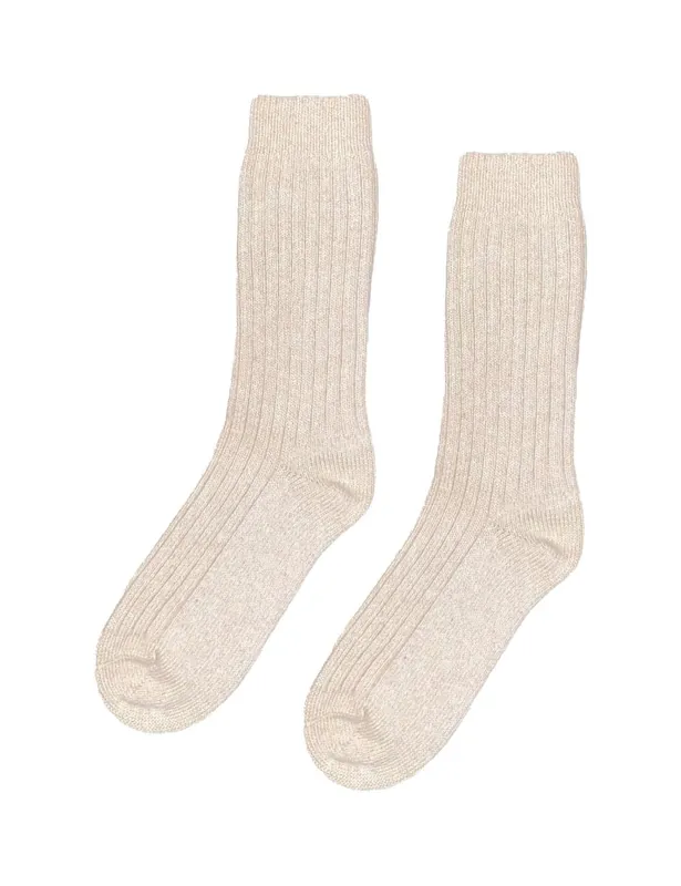 Women's Merino Wool Blend Socks - Ivory White
