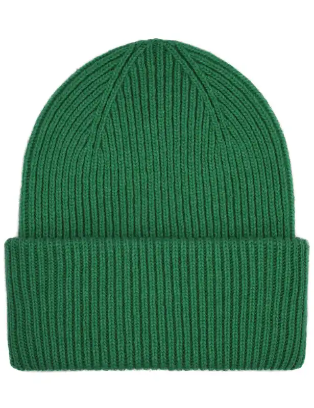 Merino Wool Chunky Beanie Hat - Kelly Green