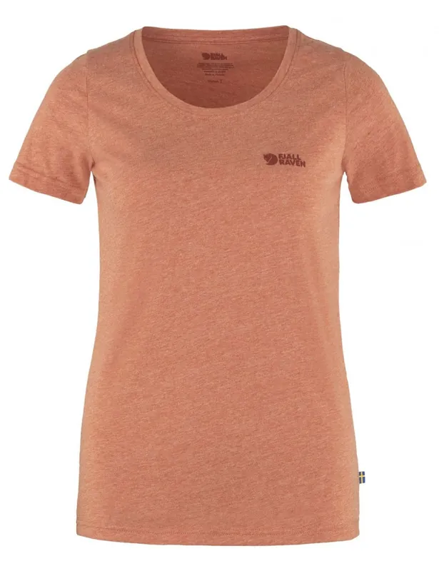 Women's Fjallraven Logo T-Shirt - Rowan Red-Melange